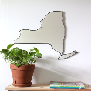 New York Mirror New York Wall Mirror State Outline Silhouette NY Shape Manhattan Brooklyn Art afbeelding 1