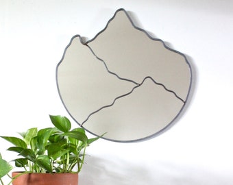 Mountain Mirror Handmade Mountain Range Wall Mirror Large 20" Organic Mtn Cascades Blue Ridge Great Smoky Smokies Appalachian 20"