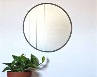 Circle Mirror Handmade Leaded Wall Mirror 20" Round Mirror Large Modern Wall Mirror Metal Frame Flux Glass Etsy TV Television Commercial