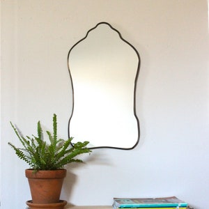 Oval Mirror Handmade Wall Mirror Wall Mirror Miroir Oblong Sculpted Organic Curved Curvy Scalloped