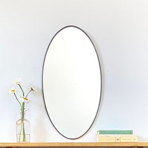 Oval Mirror Handmade Wall Mirror Wall Mirror Miroir Round Oblong Circle 14 x 26 image 1