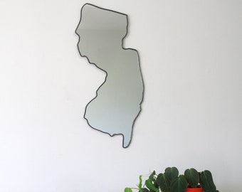 Espejo de Nueva Jersey / Espejo de pared Estado Contorno Silueta Forma Arte Decoración NJ