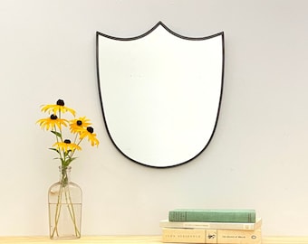 Shield Mirror Crest Mirror Handmade Mirror Wall Mirror Shape Wall Art Badge