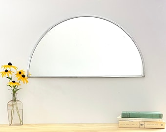 Half Circle Mirror Silver Border Handmade Wall Mirror Round Mirror Oval Modern Silver Metal Frame Flux Glass Etsy TV Television Commercial