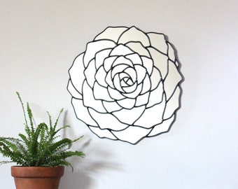 Succulent Flower Wall Mirror Organic Round Oval Handmade Wall Mirror Plant Wall Art