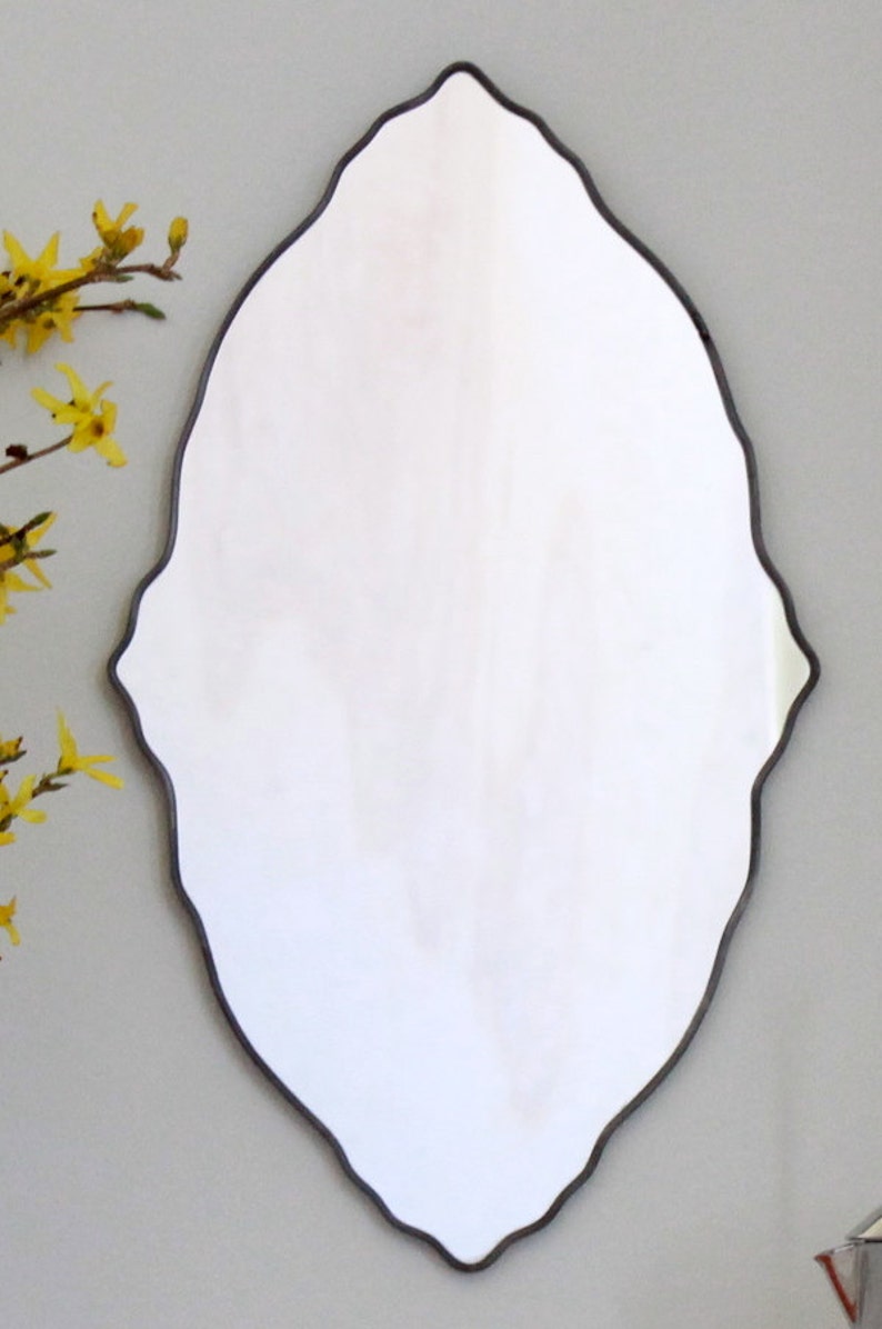 Oval Scalloped Mirror Handmade Wall Mirror Ornate Organic Wall Mirror Miroir image 5