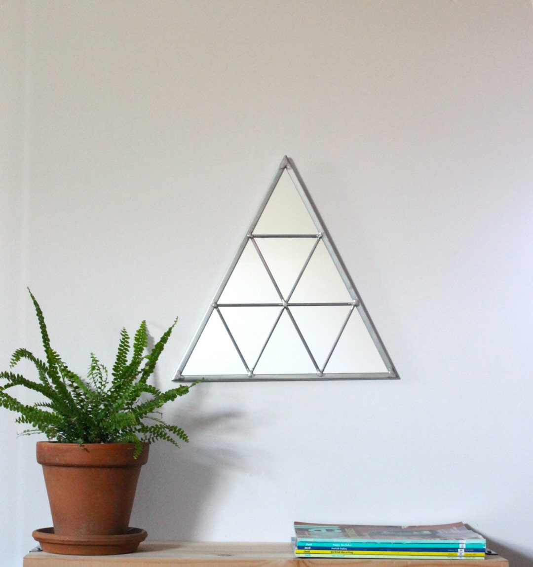 Triangular Corner Mirror Triangle Wall Mirror Geometric / Handmade Wall Mirror Triangle Shaped ...