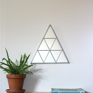 Triangle Wall Mirror Geometric / Handmade Wall Mirror Triangle Shaped Mirror Traingles Miroir Drejeck image 1