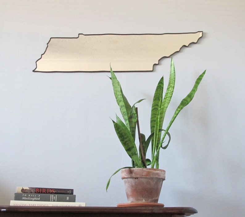 Tennessee Mirror / Wall Mirror State Outline Silhouette Shape Art University Of UT Vols Nashville image 2