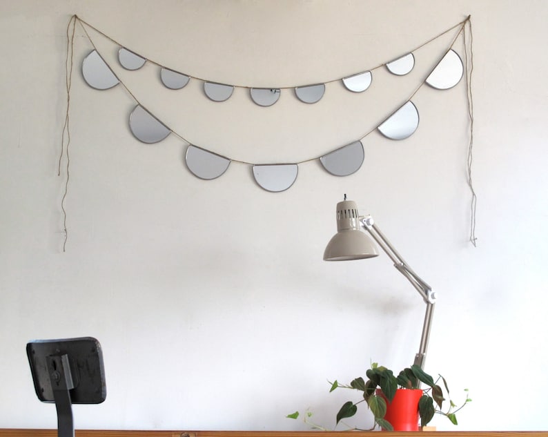 Mirror Bunting Large Half Circle Banner Garland Strand Modern Mirror Minimalist Miroir image 2