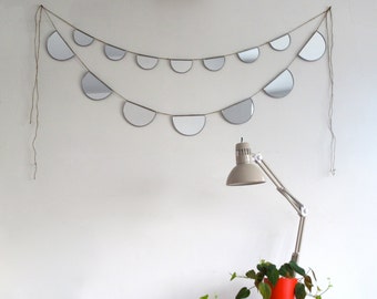 Mirror Bunting Large Half Circle Banner Garland Strand Modern Mirror Minimalist Miroir