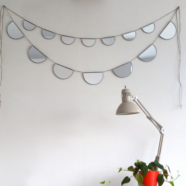 Mirror Bunting Large Half Circle Banner Garland Strand Modern Mirror Minimalist Miroir