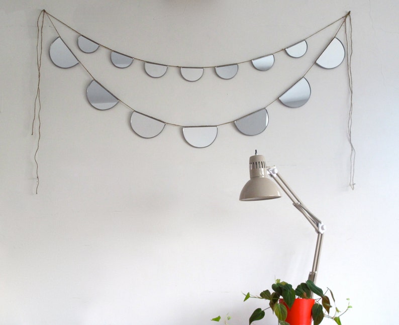 Mirror Bunting Large Half Circle Banner Garland Strand Modern Mirror Minimalist Miroir image 1