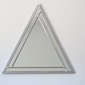 Triangle Wall Mirror Geometric / Handmade Wall Mirror Triangle Shaped Mirror Pyramid Art image 4