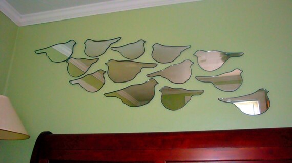 Bird Mirror Handmade Wall Art Shape Outline Nursery Handmade Wall Mirror Art Shape Outline