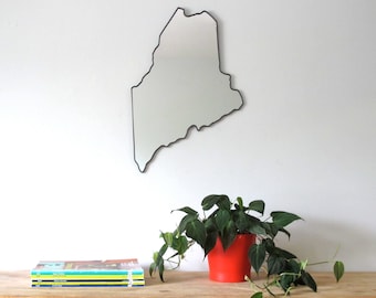 Maine Mirror / Wall Mirror State Outline Silhouette ME Wall Art Shape Accent