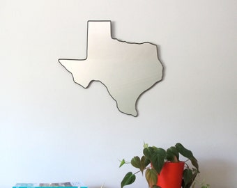 Texas Mirror / Wall Mirror State Outline Silhouette TX Lonestar State Shape Wall Art Decor