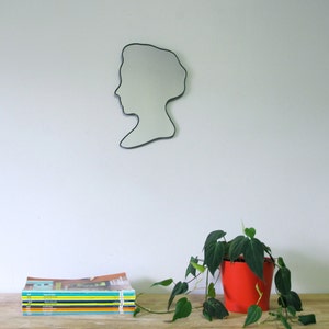 Cameo Bust Mirror / Handmade Wall Mirror Silhouette Outline Custom Female Profile image 4