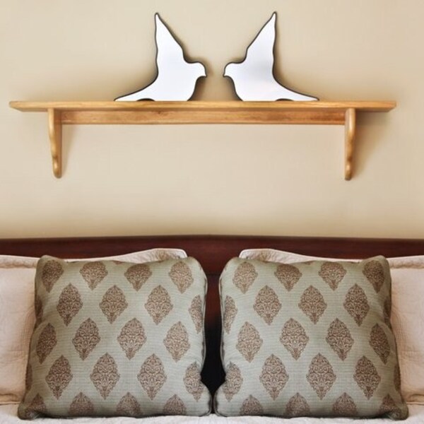 Aves espejos par vuelo / conjunto de espejos de pared hecha a mano de dos 2 espejos su suyo amor decoración moderna de aves