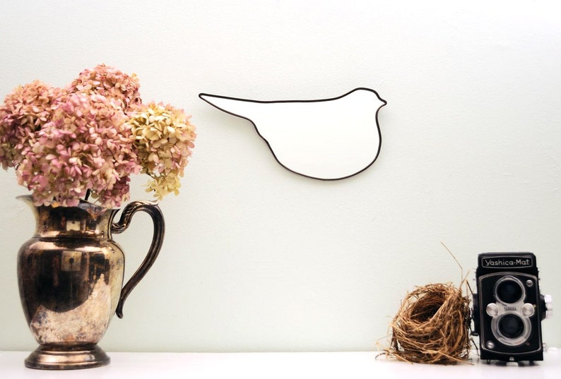 Bird Shaped Wall Mirror / Handmade Wall Mirror Bird Shape Silhouette Outline Bird Shaped Mirror Bird 2 image 2