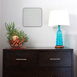 Square Wall Mirror with Rounded Corners Cube Shaped Plain Simple Accent Metal Lead Frame 14 image 3