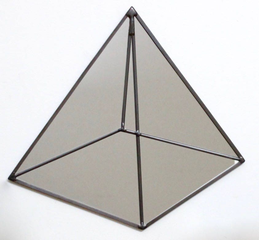 Pyramid Wall Mirror Triangle 3 Dimensional Geometric Handmade Wall