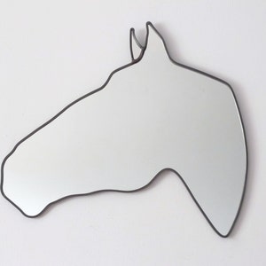 Horse Mirror Left / Handmade Wall Mirror Equestrian Cheval Pferd Caballo Modern Decor Stable Horse Shaped Wall Art