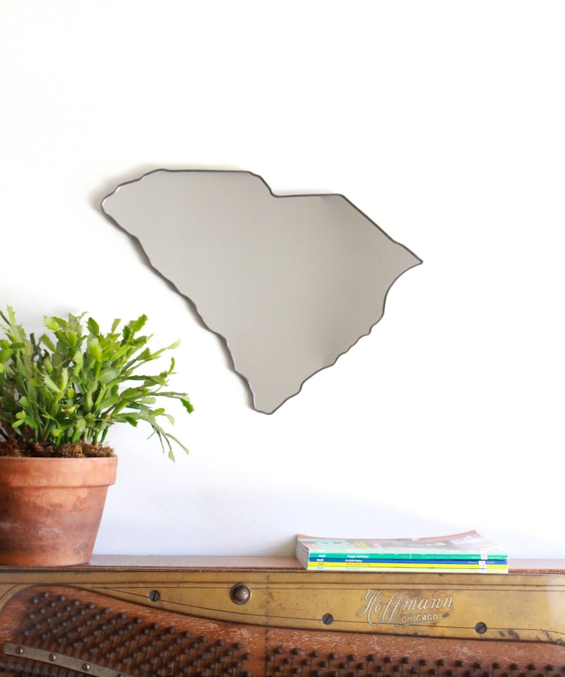 South Carolina Mirror / Wall Mirror State Outline Silhouette SC Charleston Columbia Shape Wall Art image 1