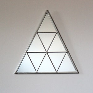Triangle Wall Mirror Geometric / Handmade Wall Mirror Triangle Shaped Mirror Traingles Miroir Drejeck image 3