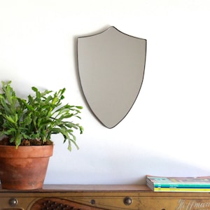 Shield Mirror Crest Mirror Handmade Mirror Wall Mirror Shape Wall Art Badge image 1