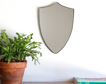 Shield Mirror Crest Mirror Handmade Mirror Wall Mirror Shape Wall Art Badge