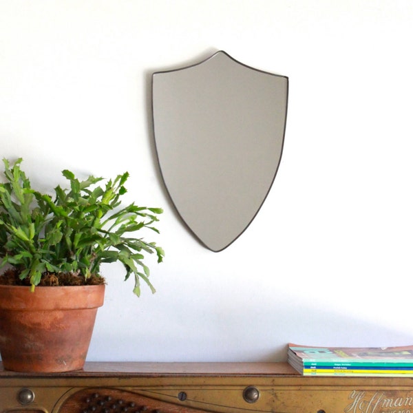 Shield Mirror Crest Mirror Handmade Mirror Wall Mirror Shape Wall Art Badge