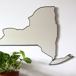 New York Mirror New York Wall Mirror State Outline Silhouette NY Shape Manhattan Brooklyn Art afbeelding 2