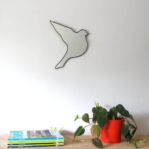 Bird Mirror Flying / Right / Handmade Wall Mirror Shape Outline Art Modern Decor