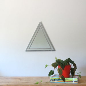 Triangle Wall Mirror Geometric / Handmade Wall Mirror Triangle Shaped Mirror Pyramid Art image 2