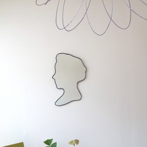 Cameo Bust Mirror / Handmade Wall Mirror Silhouette Outline Custom Female Profile image 5