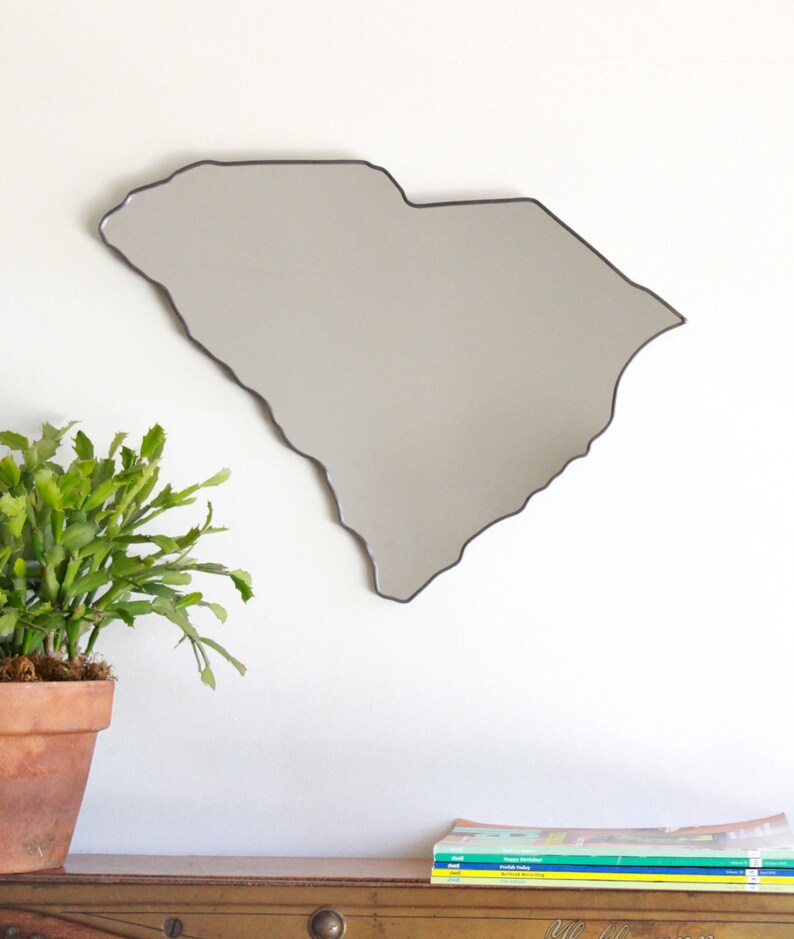 South Carolina Mirror / Wall Mirror State Outline Silhouette SC Charleston Columbia Shape Wall Art image 2