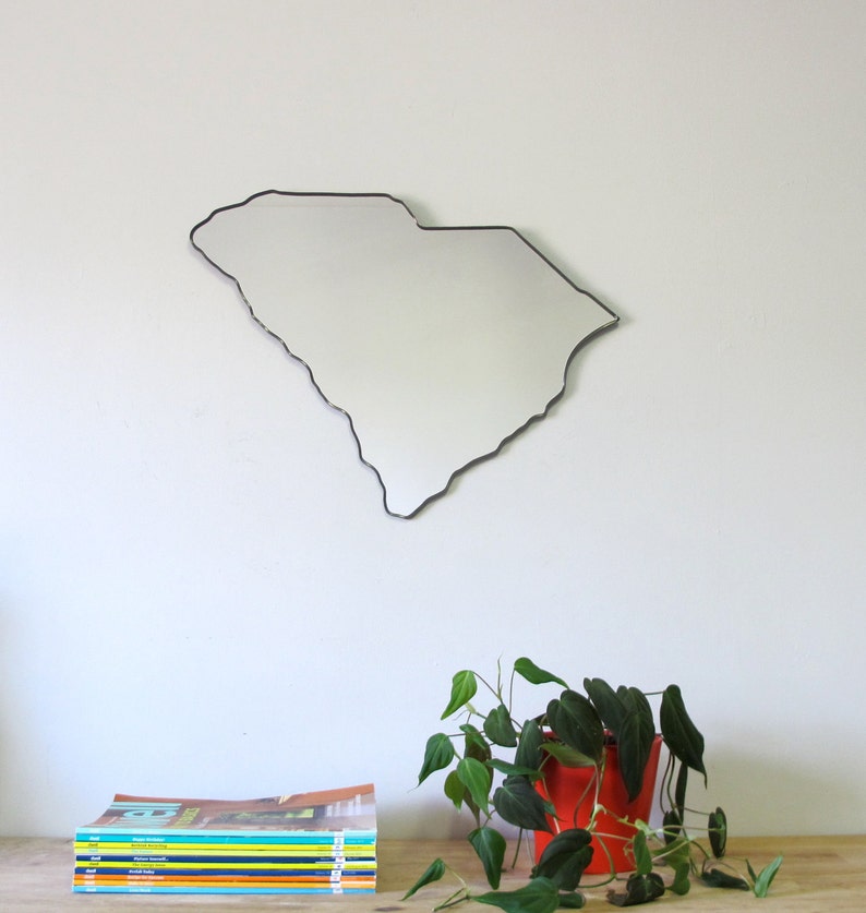 South Carolina Mirror / Wall Mirror State Outline Silhouette SC Charleston Columbia Shape Wall Art image 3