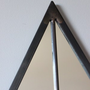 Triangle Circle Wall Mirror Geometric / Large Handmade Wall Mirror Pyramid image 3