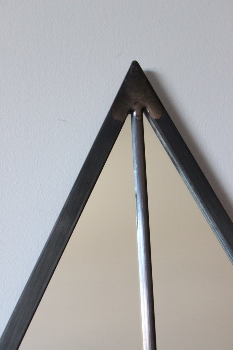 Triangle Circle Wall Mirror Geometric / Large Handmade Wall Mirror Pyramid image 3