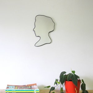 Cameo Bust Mirror / Handmade Wall Mirror Silhouette Outline Custom Female Profile image 3