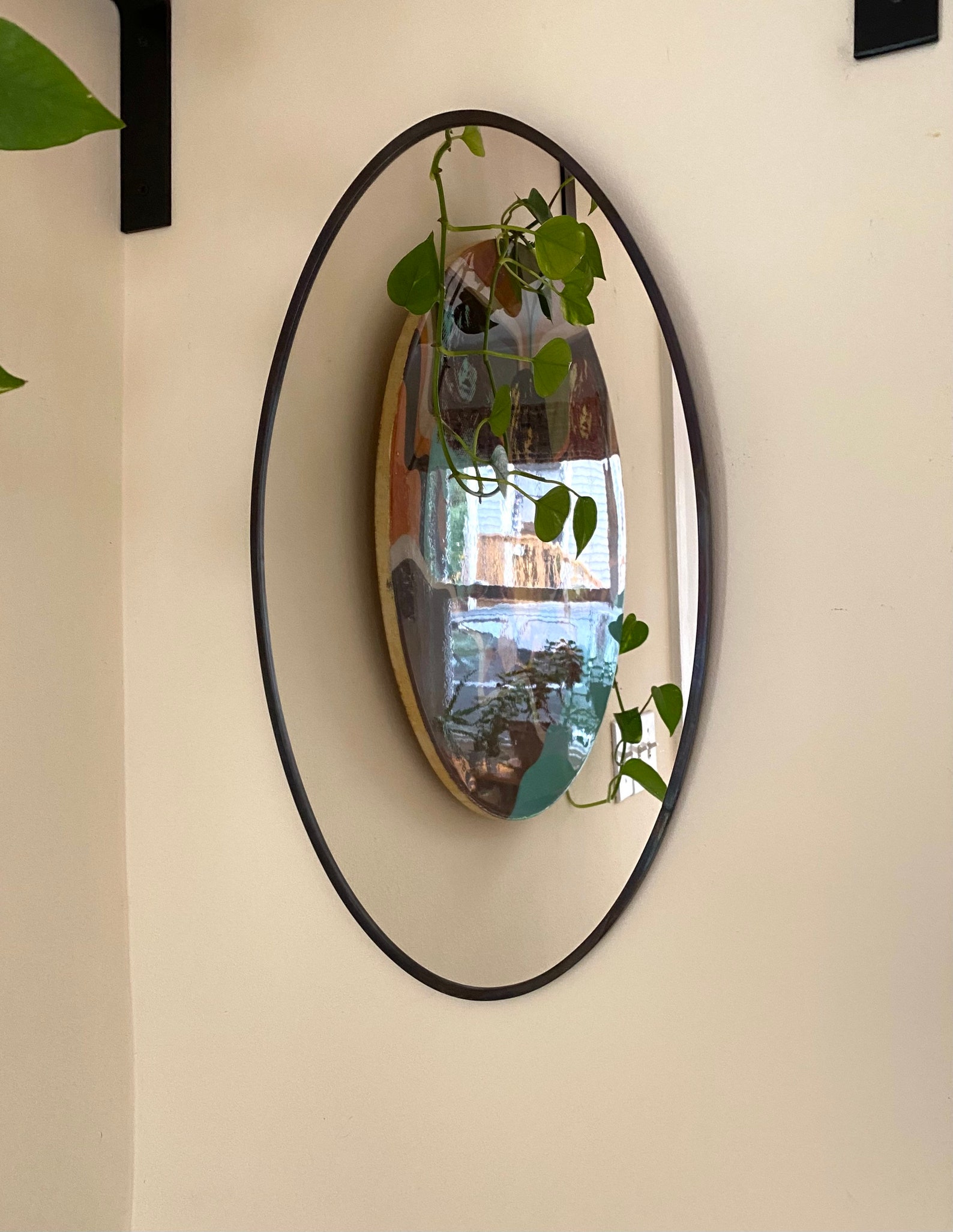 Oval Mirror Handmade Wall Mirror Wall Mirror Miroir Round Oblong Circle