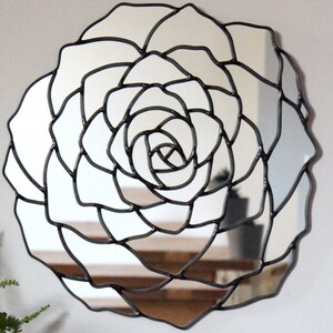 Succulent Flower Wall Mirror Organic Round Oval Handmade Wall Mirror Plant Wall Art image 4