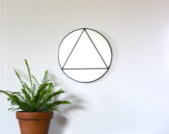 Circle Triangle Wall Mirror Geometric / Handmade Wall Mirror