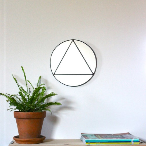 Circle Triangle Wall Mirror Geometric / Handmade Wall Mirror Etsy
