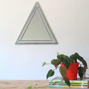 Triangle Wall Mirror Geometric / Handmade Wall Mirror Triangle Shaped Mirror Pyramid Art image 1