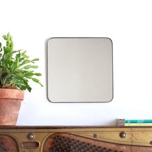 Square Wall Mirror with Rounded Corners Cube Shaped Plain Simple Accent Metal Lead Frame 14 image 1