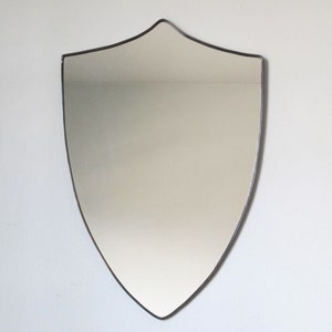 Shield Mirror Crest Mirror Handmade Mirror Wall Mirror Shape Wall Art Badge image 4
