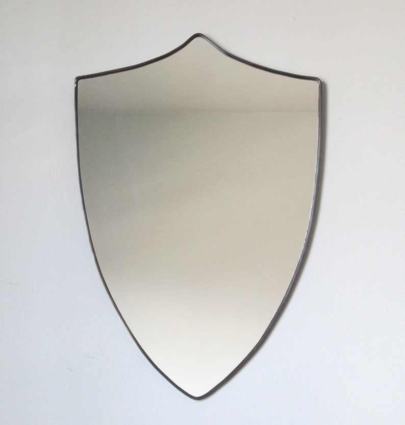 Shield Mirror Crest Mirror Handmade Mirror Wall Mirror Shape Wall Art Badge image 4