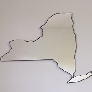 New York Mirror New York Wall Mirror State Outline Silhouette NY Shape Manhattan Brooklyn Art afbeelding 3